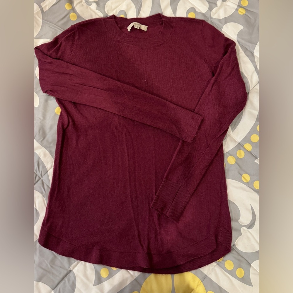 LOFT: dusty rose/ wine colored sweater
